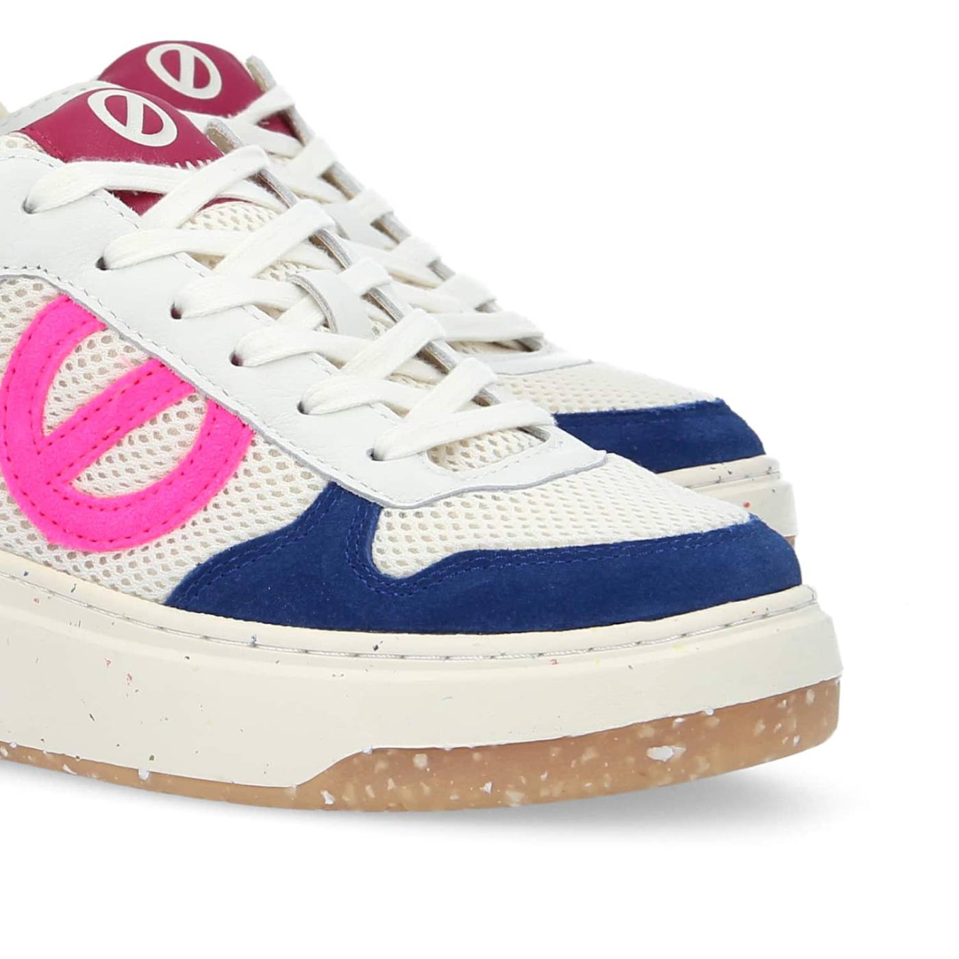 SNEAKER BRIDGET W - CAMOSCIO/RIVA - BLU/ROSA FLUO/BIANCO